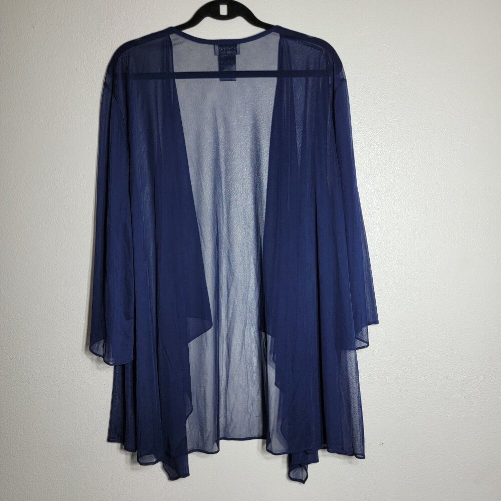 Catherines Blue Open Front Top Plus Size 32w Shee… - image 3